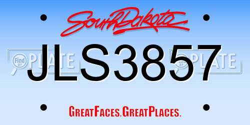 JLS3857 South Dakota License Plate