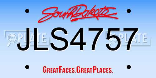 JLS4757 South Dakota License Plate