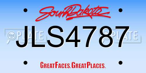 JLS4787 South Dakota License Plate