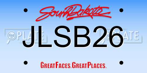 JLSB26 South Dakota License Plate