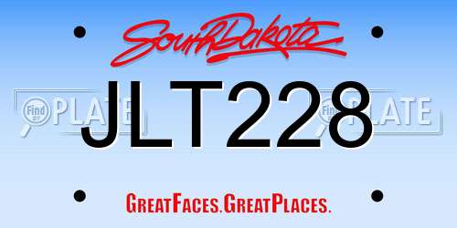 JLT228 South Dakota License Plate