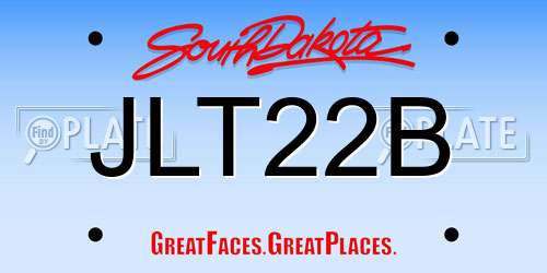 JLT22B South Dakota License Plate