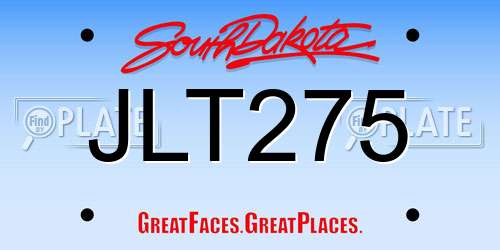 JLT275 South Dakota License Plate
