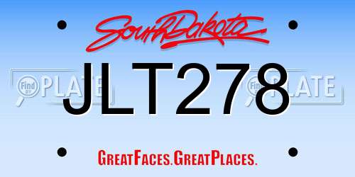 JLT278 South Dakota License Plate