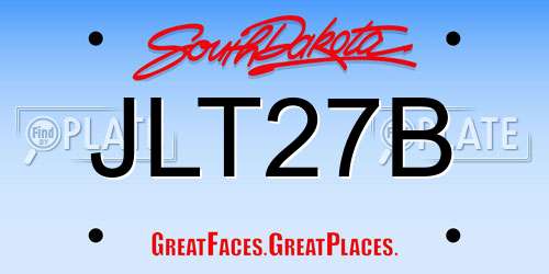 JLT27B South Dakota License Plate