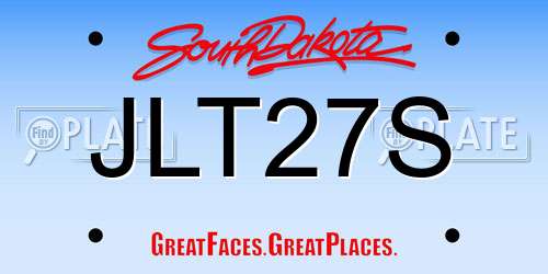 JLT27S South Dakota License Plate