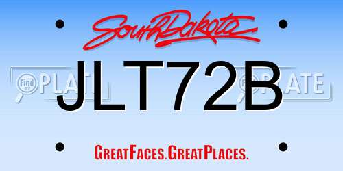 JLT72B South Dakota License Plate