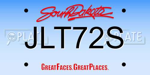 JLT72S South Dakota License Plate