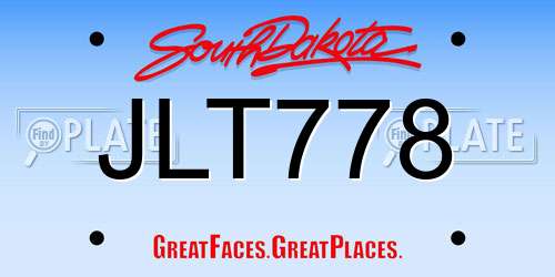 JLT778 South Dakota License Plate