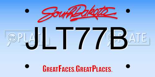 JLT77B South Dakota License Plate