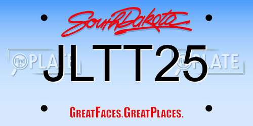 JLTT25 South Dakota License Plate