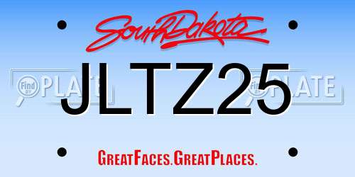 JLTZ25 South Dakota License Plate