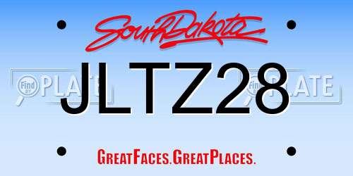 JLTZ28 South Dakota License Plate