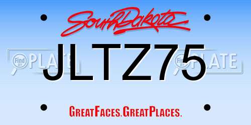 JLTZ75 South Dakota License Plate