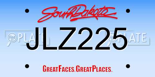 JLZ225 South Dakota License Plate