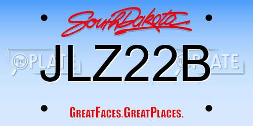 JLZ22B South Dakota License Plate