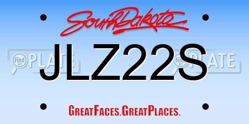 JLZ22S South Dakota License Plate