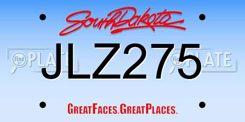 JLZ275 South Dakota License Plate