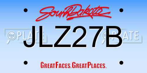 JLZ27B South Dakota License Plate