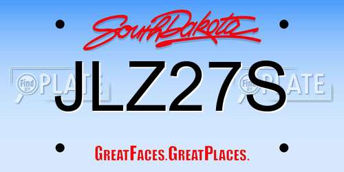 JLZ27S South Dakota License Plate