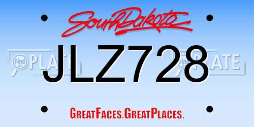 JLZ728 South Dakota License Plate