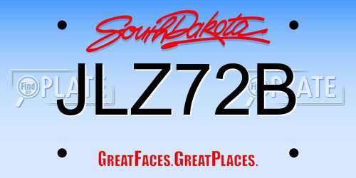 JLZ72B South Dakota License Plate