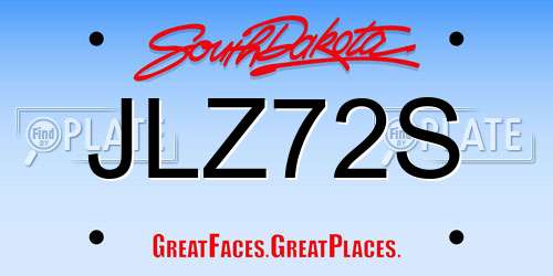 JLZ72S South Dakota License Plate