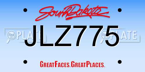 JLZ775 South Dakota License Plate