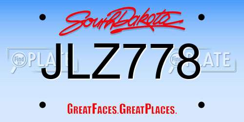 JLZ778 South Dakota License Plate
