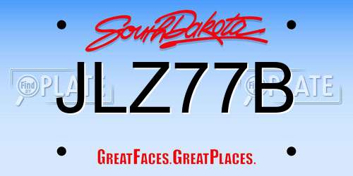 JLZ77B South Dakota License Plate