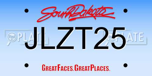 JLZT25 South Dakota License Plate