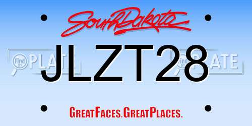 JLZT28 South Dakota License Plate