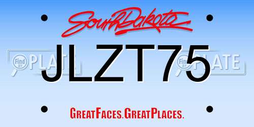 JLZT75 South Dakota License Plate