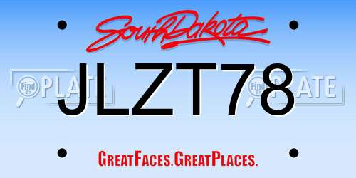 JLZT78 South Dakota License Plate