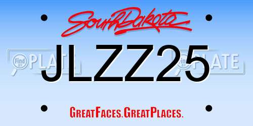 JLZZ25 South Dakota License Plate