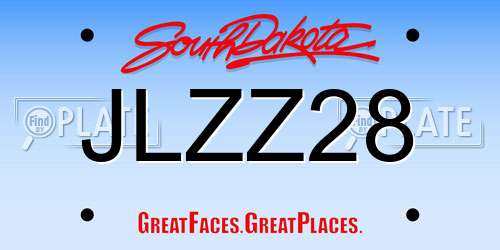 JLZZ28 South Dakota License Plate