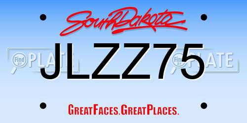 JLZZ75 South Dakota License Plate