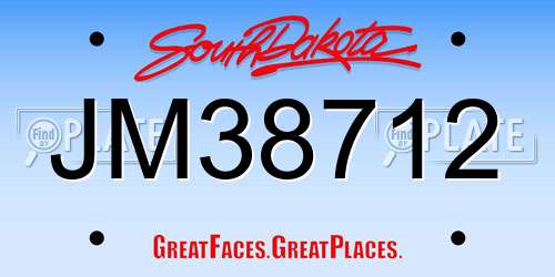 JM38712 South Dakota License Plate