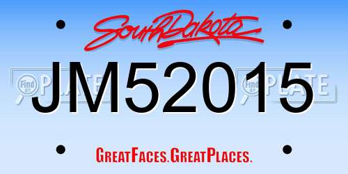 JM52015 South Dakota License Plate