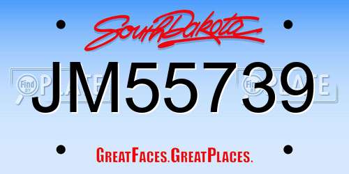 JM55739 South Dakota License Plate