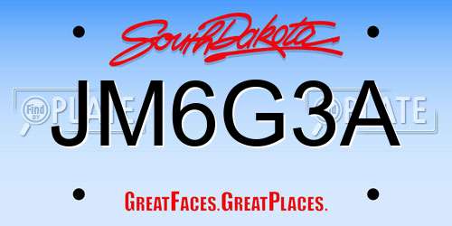 JM6G3A South Dakota License Plate