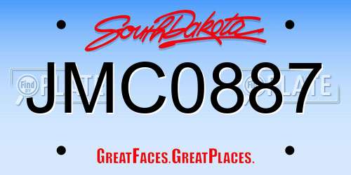 JMC0887 South Dakota License Plate