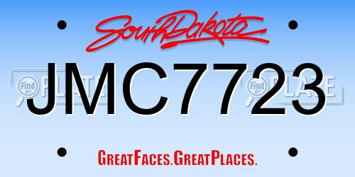 JMC7723 South Dakota License Plate