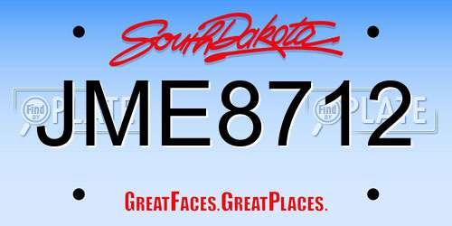 JME8712 South Dakota License Plate