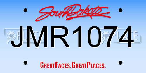 JMR1074 South Dakota License Plate