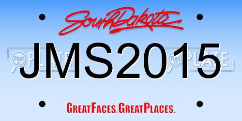 JMS2015 South Dakota License Plate