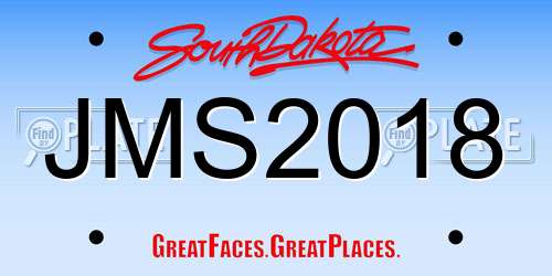 JMS2018 South Dakota License Plate
