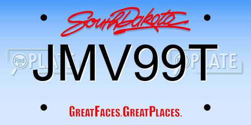 JMV99T South Dakota License Plate