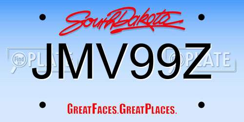 JMV99Z South Dakota License Plate