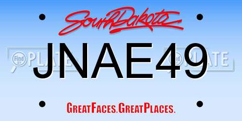JNAE49 South Dakota License Plate
